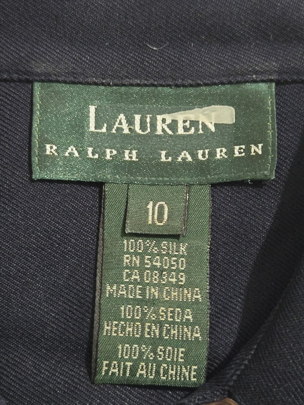 Ralph Lauren Navy Top with Green Label Detail - Picture 8 of 9